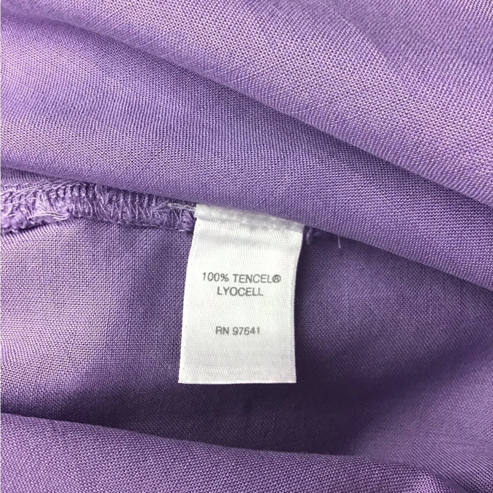 J. Jill Women’s Size Medium Viola Purple Button Down Shirt Button Sides Tencel - Picture 7 of 12